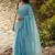 Turquoise embellished sequinned  cotton khadi saree