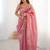 Pink floral embroidered tissue saree
