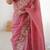 Pink floral embroidered tissue saree