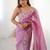 Purple floral embroidered tissue saree