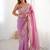 Purple floral embroidered tissue saree