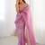 Purple floral embroidered tissue saree