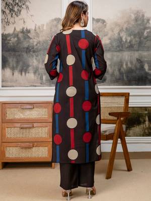 women embroidered sequinned  cotton kurta with trousers & with dupatta 5