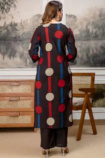 women embroidered sequinned  cotton kurta with trousers & with dupatta