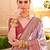 Off white ethnic motifs zari silk blend banarasi saree