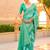 Green ethnic motifs zari silk blend banarasi saree