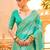 Green ethnic motifs zari silk blend banarasi saree