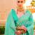 Green ethnic motifs zari silk blend banarasi saree