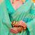 Green ethnic motifs zari silk blend banarasi saree