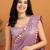 Shoulder pre-pleated solid two-tone pure chiffon ready to wear saree with aari work