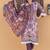 embroidered round neck thread work  cotton kurta with trousers & dupatta