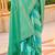Green ethnic motifs zari silk blend banarasi saree
