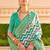 Green zari silk blend banarasi saree
