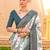 Off white woven design zari silk blend banarasi saree