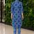 women ethnic motifs printed regular  cotton kurta with trousers