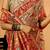 Beige women paisely printed silk cotton saree
