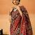 Black floral silk cotton saree