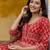 women ethnic motifs printed empire  cotton kurta with trousers & with dupatta