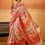 Pink floral silk cotton saree