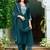 floral embroidered chanderi cotton straight kurta with trousers & dupatta