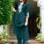 floral embroidered chanderi cotton straight kurta with trousers & dupatta