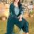 floral embroidered chanderi cotton straight kurta with trousers & dupatta