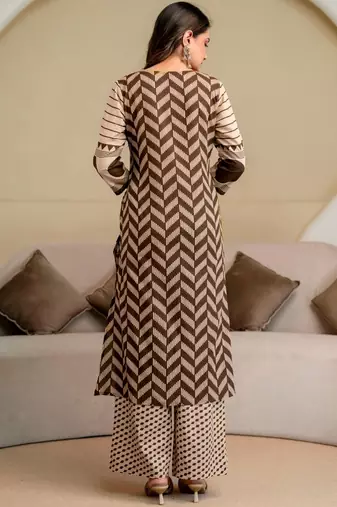 women printed mirror work  cotton kurta with trousers & with dupatta