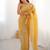 Mustard floral embroidered tissue saree
