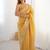 Mustard floral embroidered tissue saree