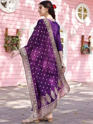 embroidered regular chanderi cotton kurta with trousers & dupatta 5