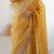 Mustard floral embroidered tissue saree