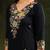 floral embroidered v neck organza kurta with trousers and dupatta