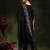floral embroidered v neck organza kurta with trousers and dupatta