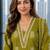 women ethnic motifs printed regular mirror work  cotton kurta with trousers & with dupatta