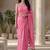 Pink zari  cotton designer khadi saree