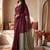 Maroon sequinned  cotton designer khadi saree