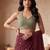 Maroon sequinned  cotton designer khadi saree