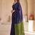 Navy blue embellished sequinned  cotton designer khadi saree