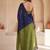Navy blue embellished sequinned  cotton designer khadi saree