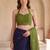 Navy blue embellished sequinned  cotton designer khadi saree