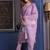 floral embroidered  cotton straight kurta with trousers & dupatta