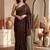 Brown embellished sequinned  cotton designer khadi saree