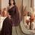 Brown embellished sequinned  cotton designer khadi saree