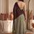 Brown embellished sequinned  cotton designer khadi saree