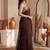 Brown embellished sequinned  cotton designer khadi saree