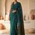 Green embellished sequinned  cotton designer khadi saree
