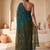 Green embellished sequinned  cotton designer khadi saree