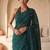 Green embellished sequinned  cotton designer khadi saree