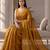 Mustard sequinned  cotton designer khadi saree