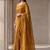 Mustard sequinned  cotton designer khadi saree